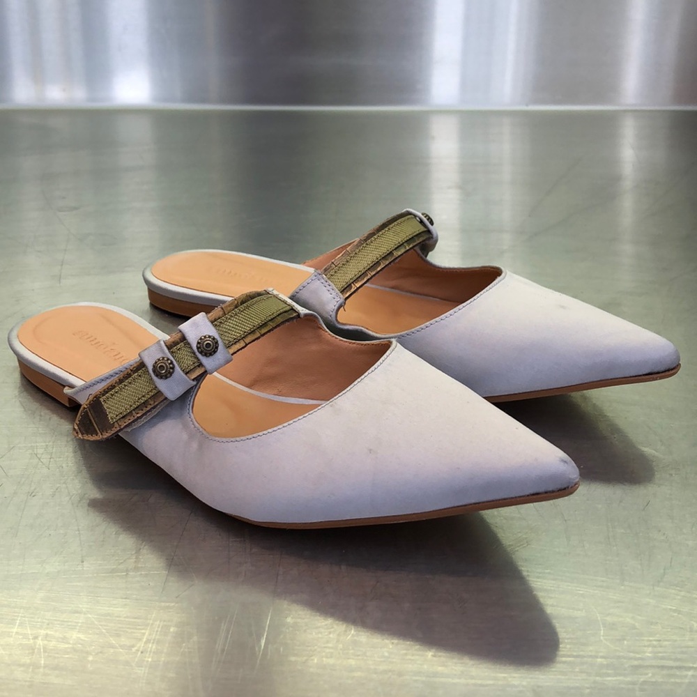 New silver leather slides from Sundance. Gorgeous!